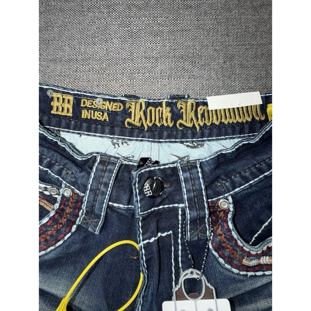 NWT Rock Revolution RR Straight Fit Jeans Men's 28x30 Dark Wash Denim